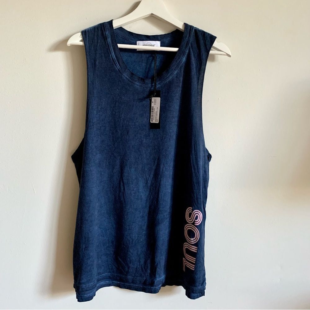 NWT Soulcycle Novelty Core Soul Tank Top In Navy Size M
